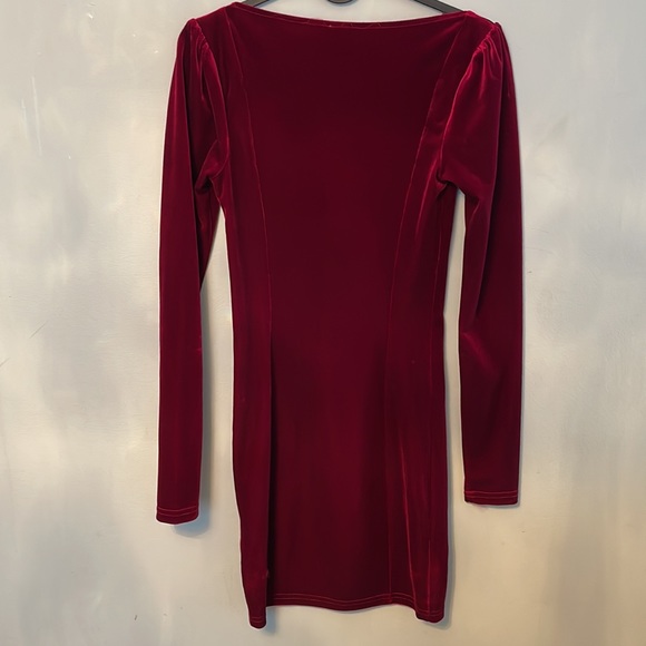 Oh Polly Red Velvet Dress - Picture 2 of 2